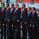 Republican presidential candidates New Jersey Gov. Chris Christie, Sen. Marco Rubio (Fla.), Dr. Ben Carson, Wisconsin Gov. Scott Walker, Donald Trump, former Florida Gov. Jeb Bush, former Arkansas Gov. Mike Huckabee, Sen. Ted Cruz (Texas), Sen. Rand Paul (Ky.) and Ohio Gov. John Kasich take the stage for the first prime-time presidential debate, hosted by Fox News and Facebook, at the Quicken Loans Arena Aug. 6, 2015, in Cleveland. The top-10 GOP candidates were selected to participate in the debate based on their rank in an average of the five most recent national political polls.
Scott Olson/Getty Images